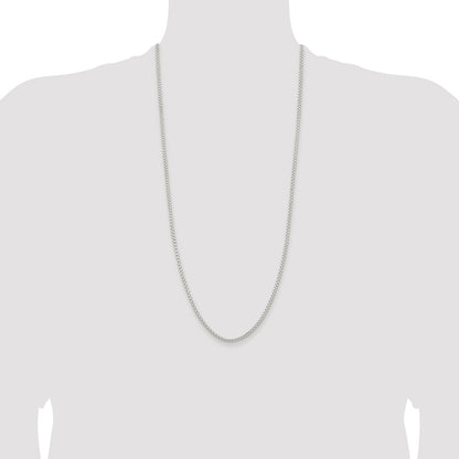 Sterling Silver Rhodium-plated 2.6mm Round Box Chain