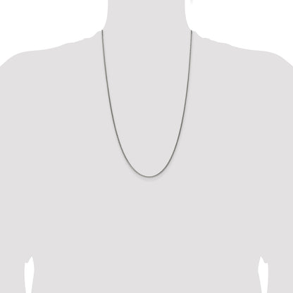 Sterling Silver Antiqued 1.6mm Solid Square Spiga Chain