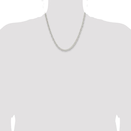 Sterling Silver 4.75mm Rounded Byzantine Chain