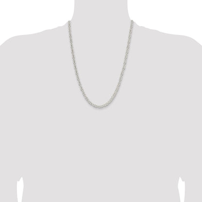 Sterling Silver 4.75mm Rounded Byzantine Chain