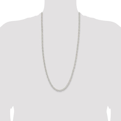 Sterling Silver 4.75mm Rounded Byzantine Chain