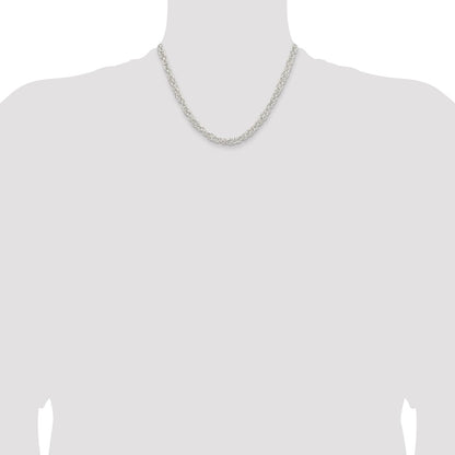 Sterling Silver 5.5mm Rounded Byzantine Chain