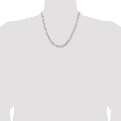 Sterling Silver 5.5mm Rounded Byzantine Chain