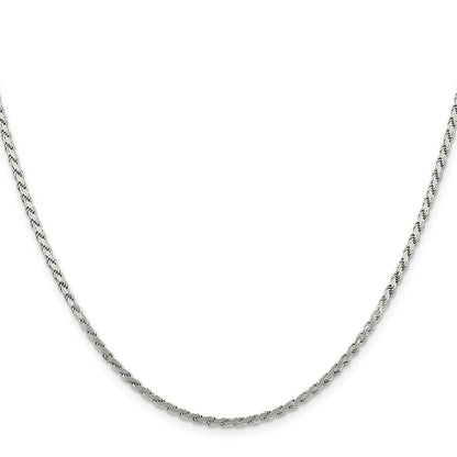 Sterling Silver 2.25mm Flat Rope Chain