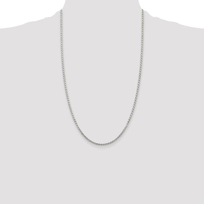 Sterling Silver 2.25mm Flat Rope Chain