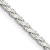 Sterling Silver 2.25mm Flat Rope Chain