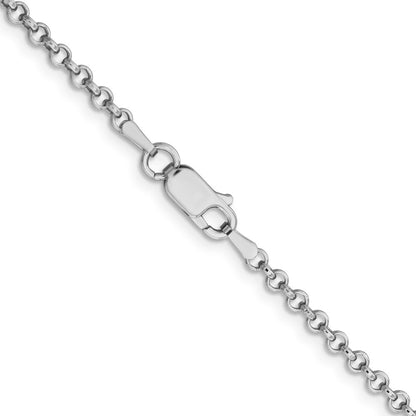 Sterling Silver Rhodium-plated 2.8mm Rolo Chain