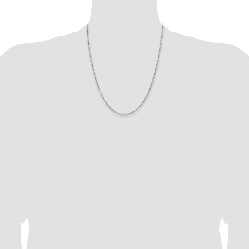 Sterling Silver Rhodium-plated 2.8mm Rolo Chain