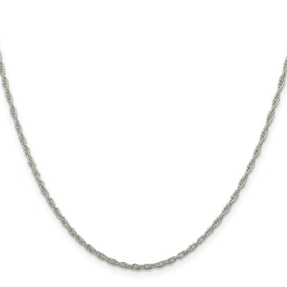 Sterling Silver 1.95mm Loose Rope Chain w/2in ext.