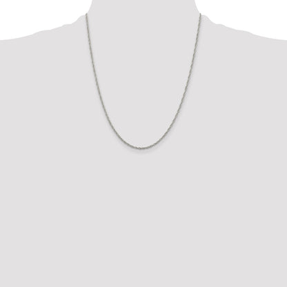 Sterling Silver 1.95mm Loose Rope Chain w/4in ext.