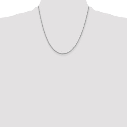 Sterling Silver Rhodium-plated 2mm Loose Rope Chain