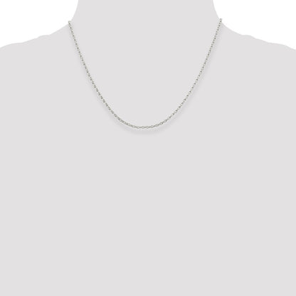 Sterling Silver 1.6mm Oval Fancy Rolo Chain w/2in ext.