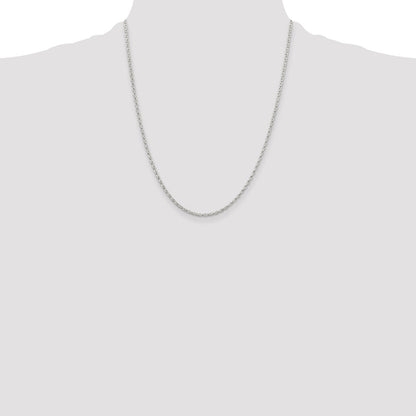 Sterling Silver 1.6mm Oval Fancy Rolo Chain w/4in ext.