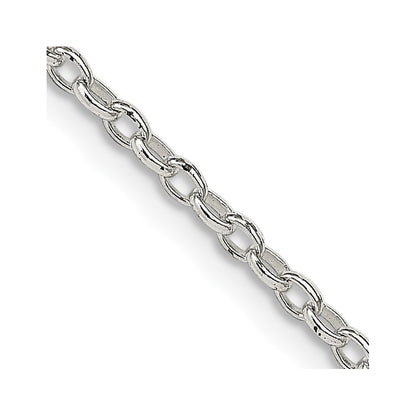Sterling Silver 1.6mm Oval Fancy Rolo Chain w/2in ext.