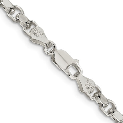 Sterling Silver 4mm Diamond-cut Rolo Chain