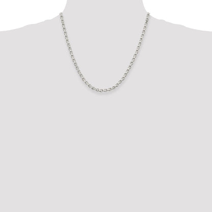 Sterling Silver 4mm Diamond-cut Rolo Chain