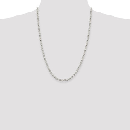 Sterling Silver 4mm Diamond-cut Rolo Chain