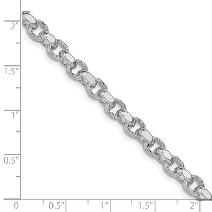 Sterling Silver Rhodium-plated 4mm Diamond-cut Rolo Chain