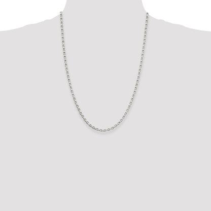 Sterling Silver 3.5mm Diamond-cut Rolo Chain