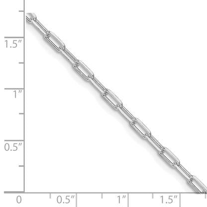 Sterling Silver Rhodium-plated 2.75mm Elongated Open Link Chain