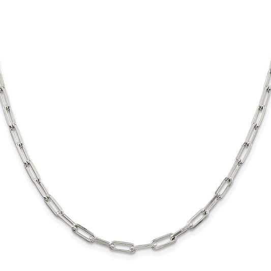 Sterling Silver Rhodium-plated 4.25mm Elongated Open Link Chain