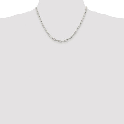 Sterling Silver Rhodium-plated 4.25mm Elongated Open Link Chain