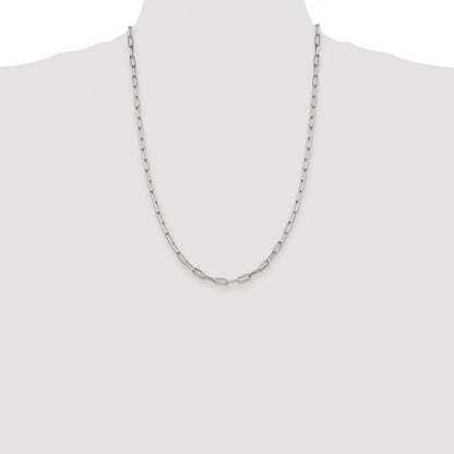 Sterling Silver Rhodium-plated 4.25mm Elongated Open Link Chain