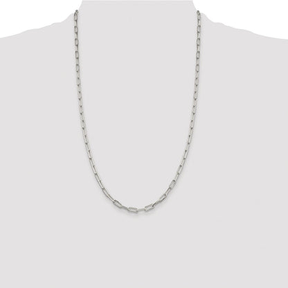 Sterling Silver Rhodium-plated 4.25mm Elongated Open Link Chain