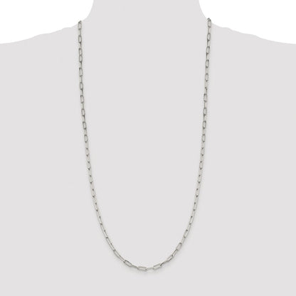 Sterling Silver Rhodium-plated 4.25mm Elongated Open Link Chain