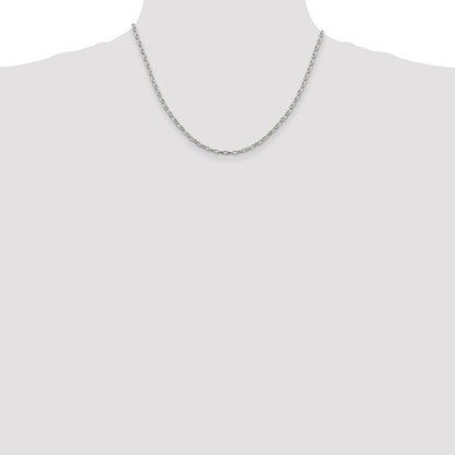 Sterling Silver 3mm Fancy Patterned Rolo Chain