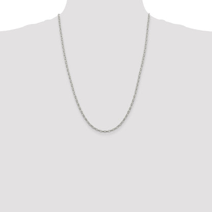 Sterling Silver 3mm Fancy Patterned Rolo Chain