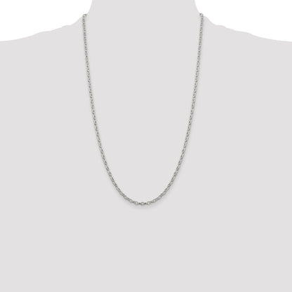 Sterling Silver 3mm Fancy Patterned Rolo Chain