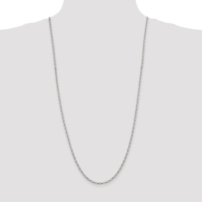 Sterling Silver 3mm Fancy Patterned Rolo Chain