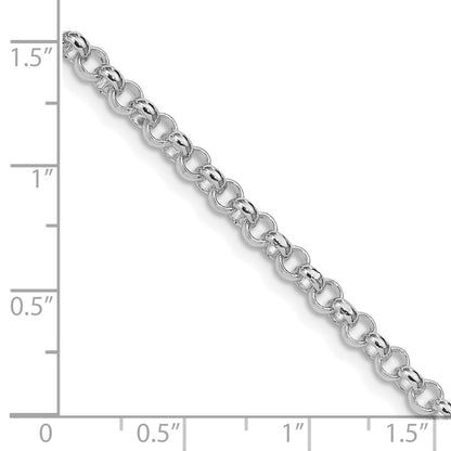 Sterling Silver Rhodium-plated 4mm Rolo Chain