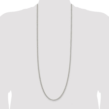 Sterling Silver Rhodium-plated 4mm Rolo Chain