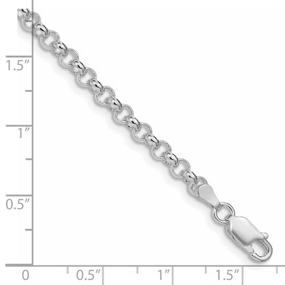 Sterling Silver Rhodium-plated 4mm Rolo Chain