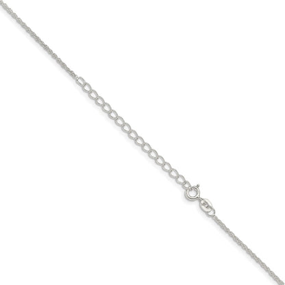 Sterling Silver 1.3mm Loose Rope Chain w/2in ext.