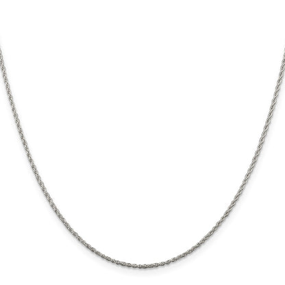 Sterling Silver Rhodium-plated 1.3mm Loose Rope Chain