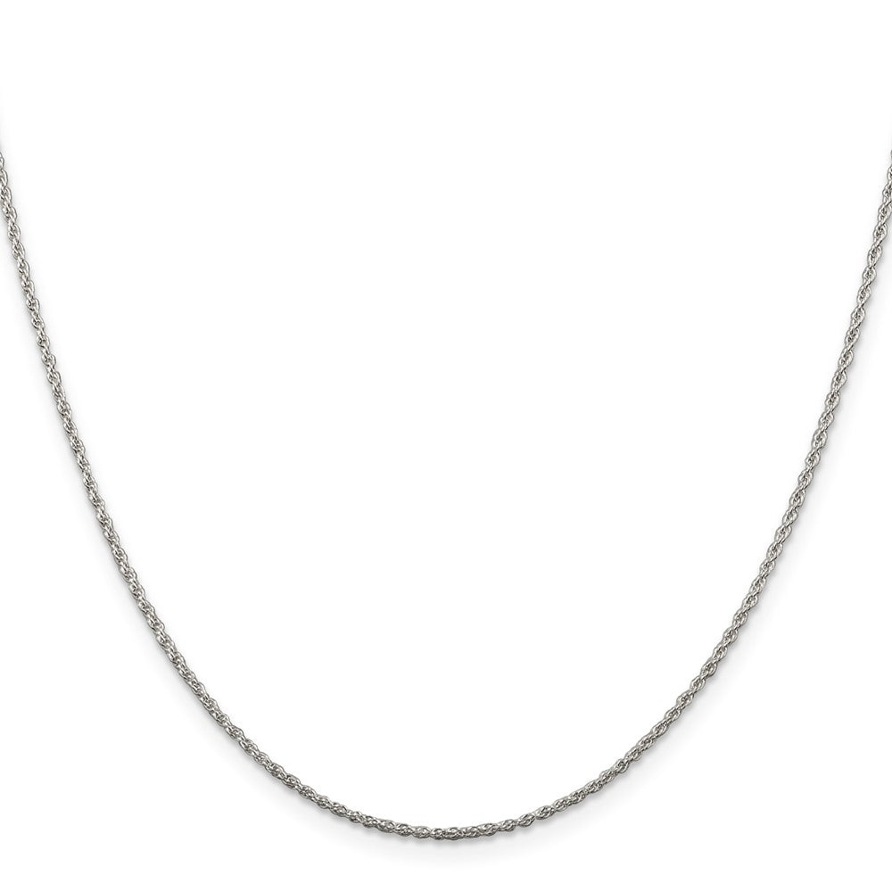Sterling Silver Rhodium-plated 1.3mm Loose Rope Chain w/4in ext.