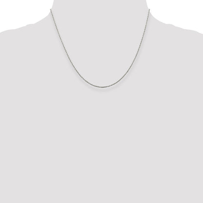 Sterling Silver Rhodium-plated 1.3mm Loose Rope Chain with a 2 inch extention