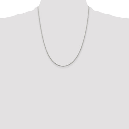 Sterling Silver Rhodium-plated 1.3mm Loose Rope Chain