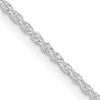 Sterling Silver Rhodium-plated 1.3mm Loose Rope Chain w/4in ext.