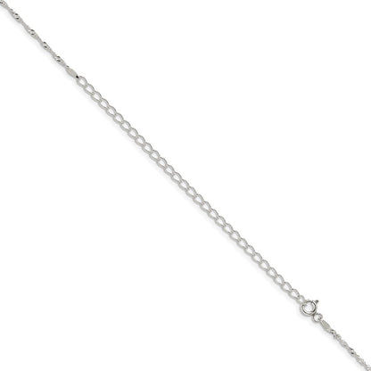 Sterling Silver 1.4mm Singapore Chain w/4in ext.