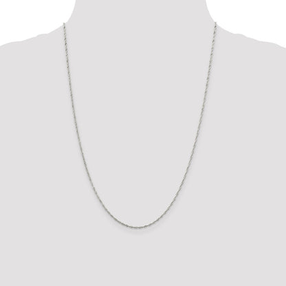 Sterling Silver Rhodium-plated 1.4mm Singapore Chain