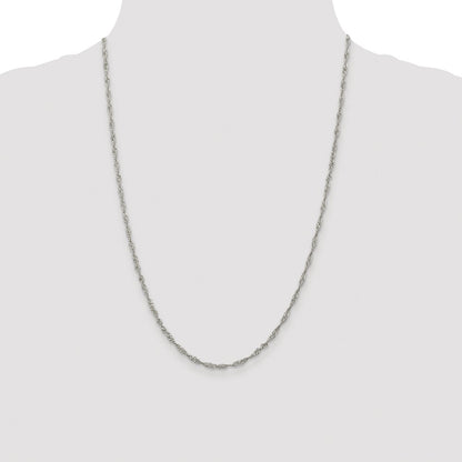 Sterling Silver Rhodium-plated 2.25mm Singapore Chain