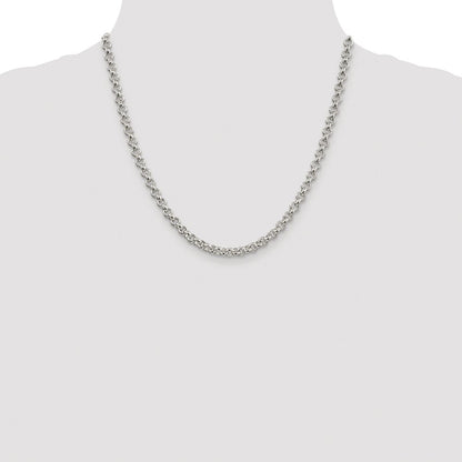 Sterling Silver Rhodium-plated 5mm Rolo Chain