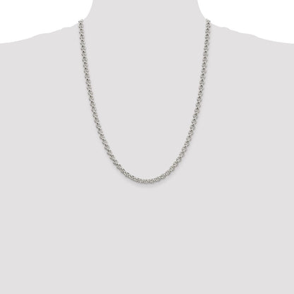 Sterling Silver Rhodium-plated 5mm Rolo Chain