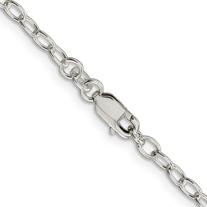 Sterling Silver 3.4mm Oval Cable Chain