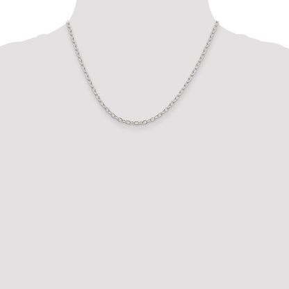 Sterling Silver 3.4mm Oval Cable Chain