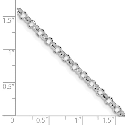 Sterling Silver Rhodium-plated 3.5mm Rolo Chain